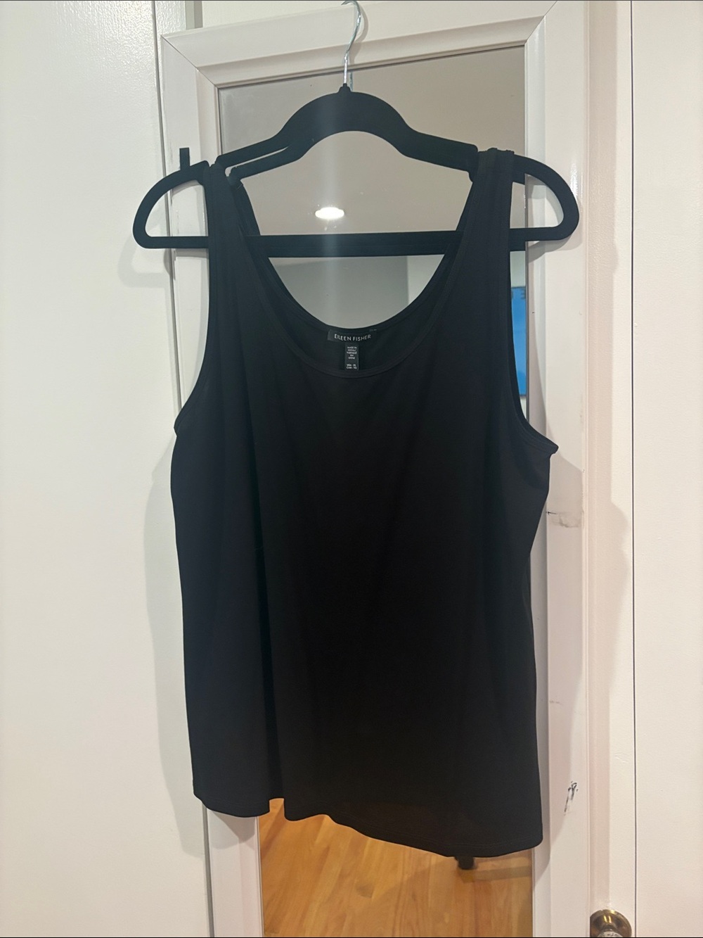 Eileen Fisher Black silk Scoop Neck Tank XL NWT